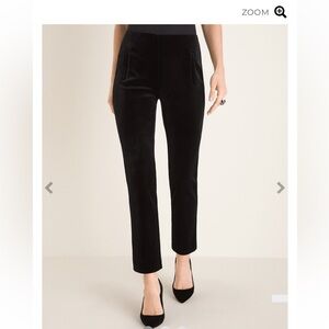 Chico’s So Slimming Juliet Stretch Black Velvet Ankle Pants size 1